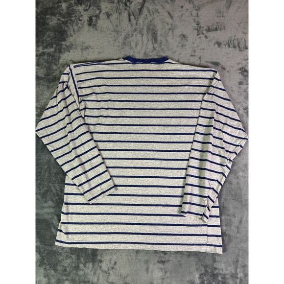 90s HRLA San Francisco Striped Long Sleeve Shirt Gray Blue XL Classic Preppy‎ - Picture 7 of 8